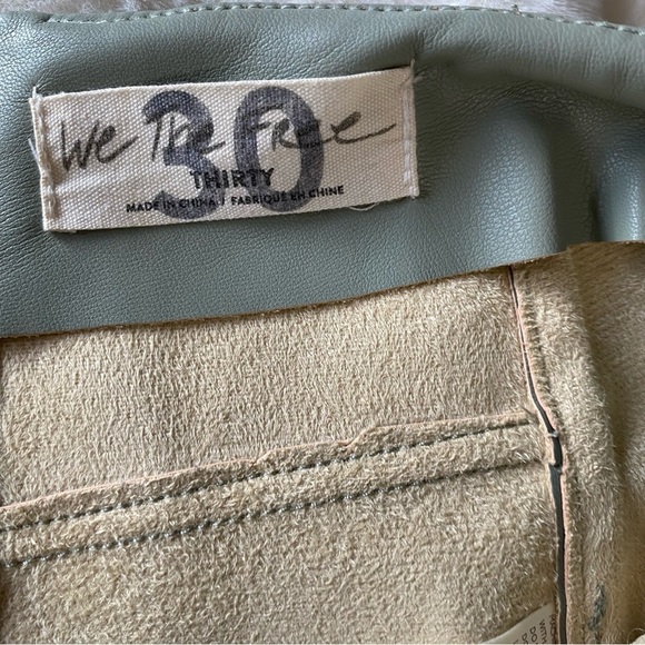 Free People We The Free Real Deal Slit Vegan Pants Seagrass Size 30 - Picture 13 of 14